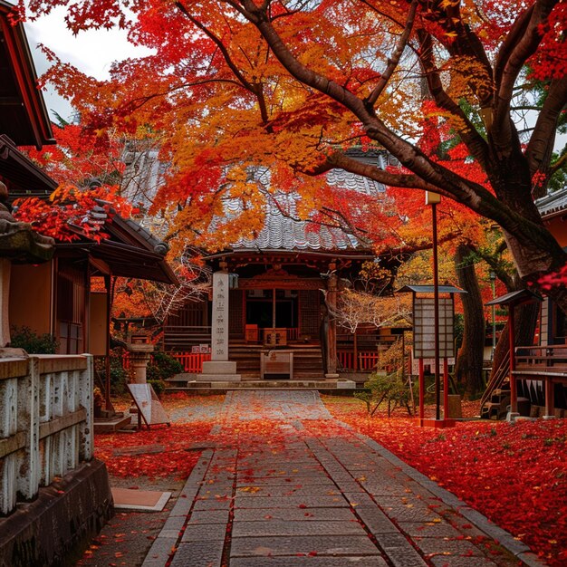 Autumn is full of colorful trees and leaves in Japan