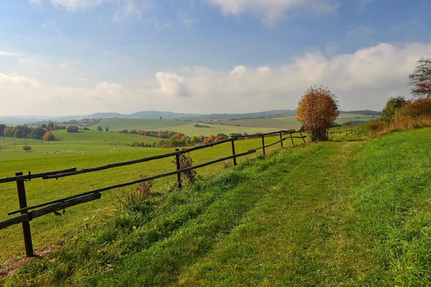 Autumn landscape Beautiful colorful nature in autumn time Czech Republic seasonal background