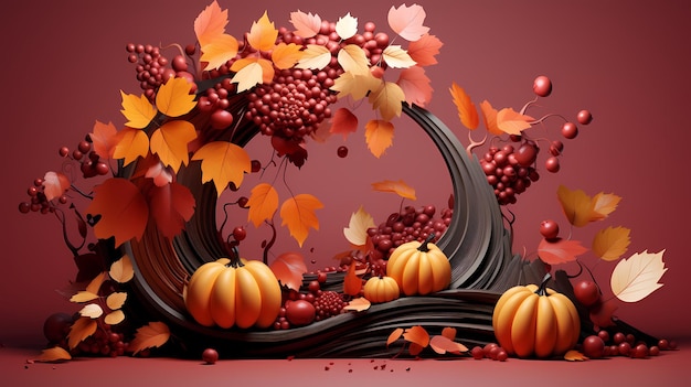 Autumn landscape design3D fall design