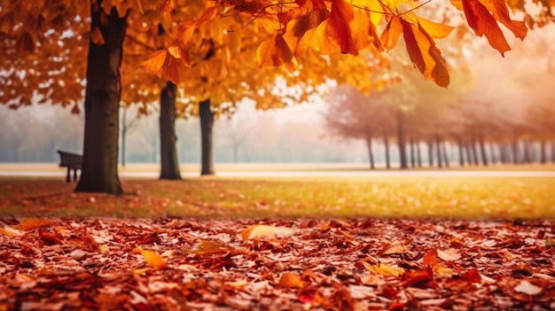 autumn landscape park fall tree leaves