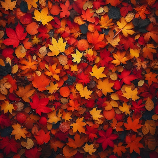 Autumn Leaf Carpet Vibrant Forest Floor Photography