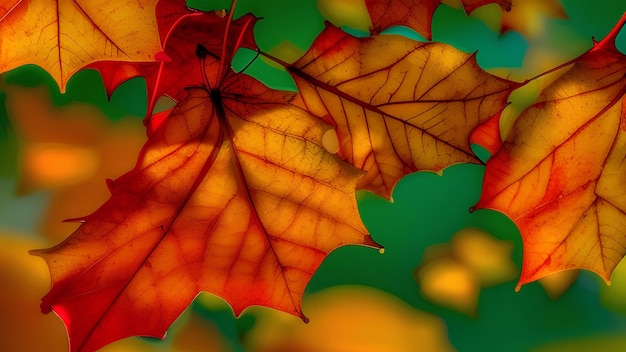 Autumn leave colorful advertising image