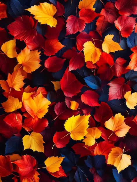 Autumn Leaves Abstract Pattern A vibrant tapestry of fall foliage showcasing the rich colors