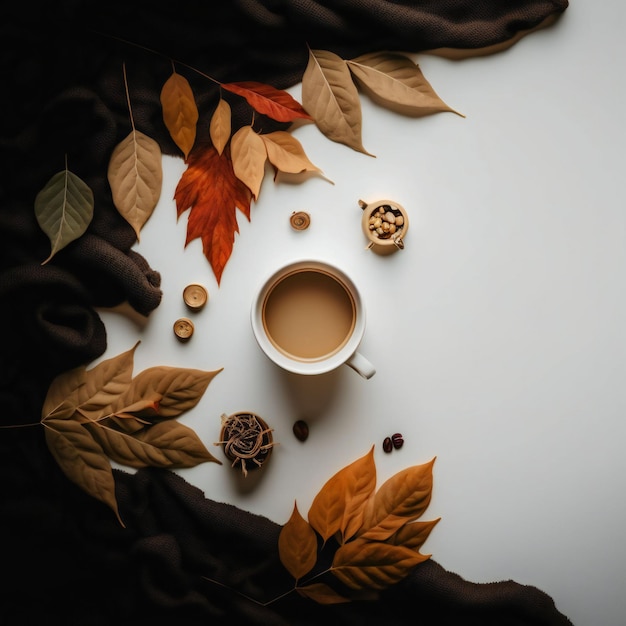 Autumn leaves arrangement  background