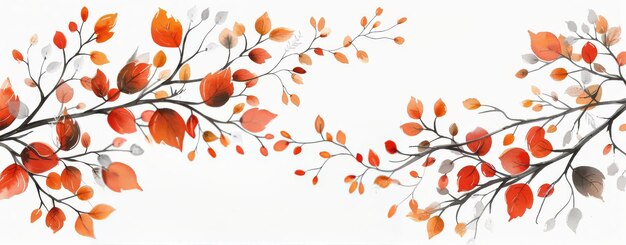 Photo autumn leaves arrangement with warm tones on white background