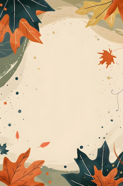 Photo autumn leaves background illustration with space for text