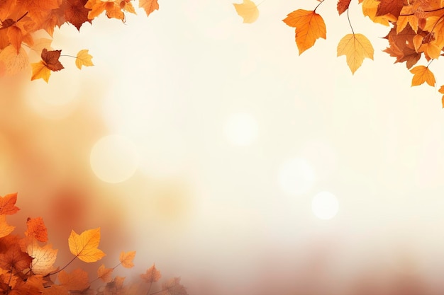 Autumn leaves bokeh background Illustration