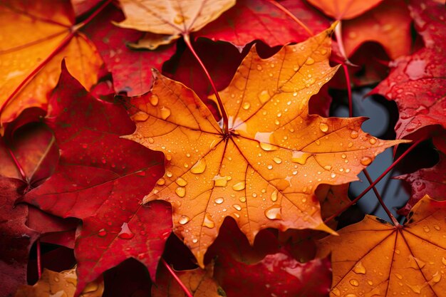 Autumn leaves close up