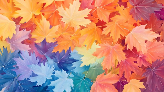 Autumn Leaves Gradient Background Colorful Fall Foliage