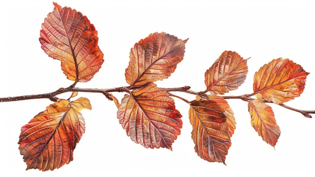 Autumn leaves isolated on a white background