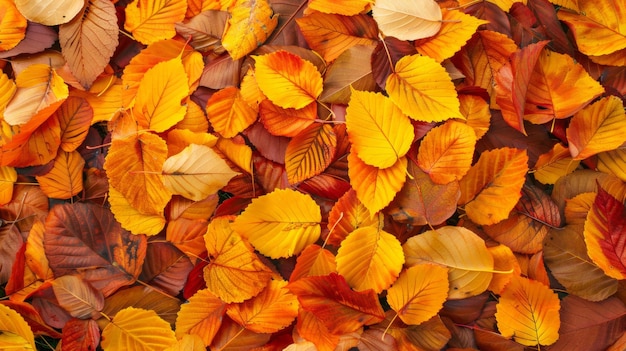 Autumn leaves pattern background top view