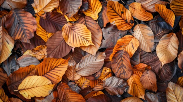 Photo autumn leaves pattern background top view