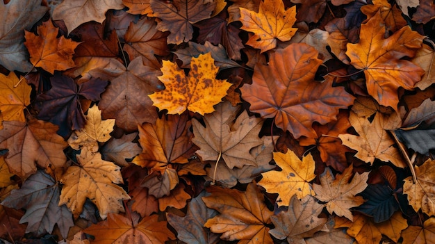 Photo autumn leaves pattern background top view