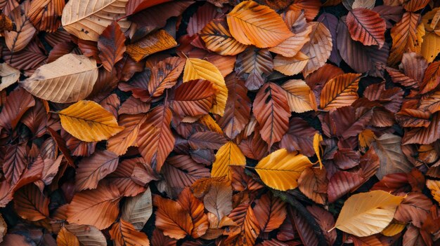 Photo autumn leaves pattern background top view