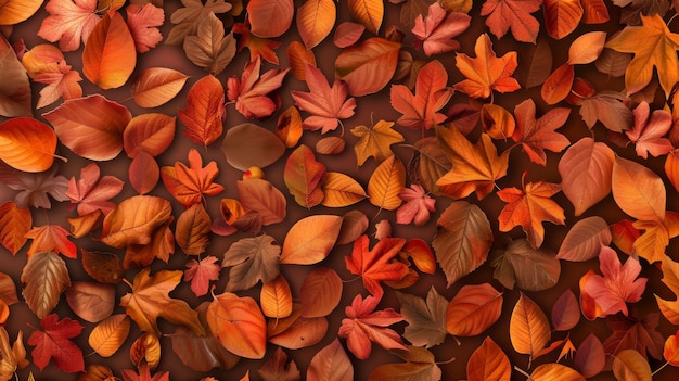 Photo autumn leaves pattern background top view