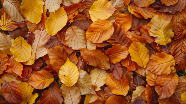 Autumn leaves pattern background top view