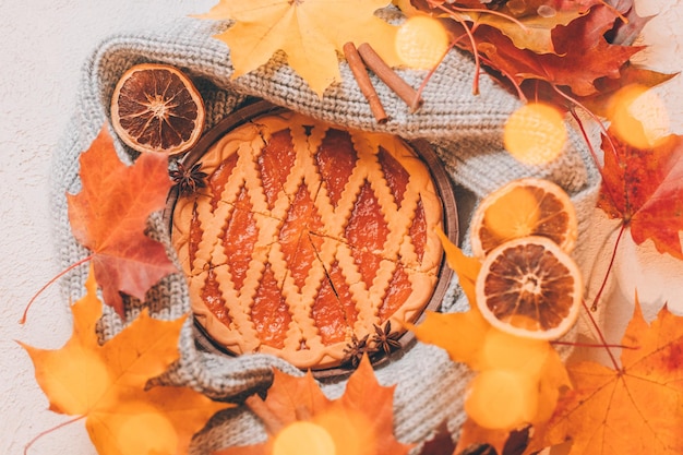 Autumn leaves and pie crazy vibes Autumn article Printed products autumn