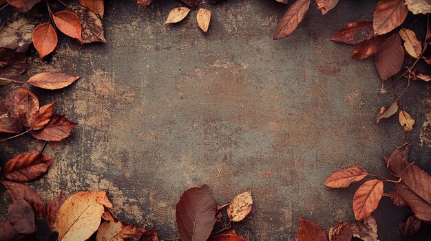 Photo autumn leaves on rustic background