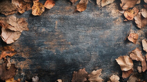 Photo autumn leaves on rustic background