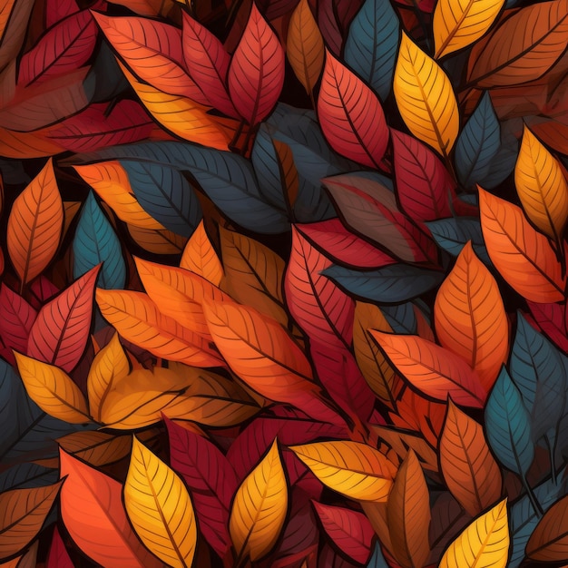 autumn leaves seamless pattern