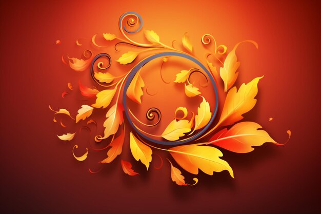 Autumn leaves swirling around Thanksgiving script happy thanksgiving sticker image