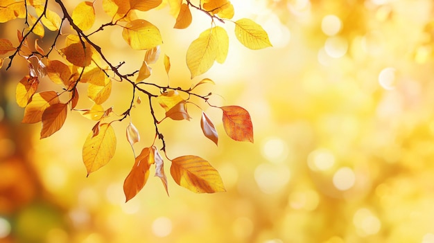 Autumn Leaves on Tree Background