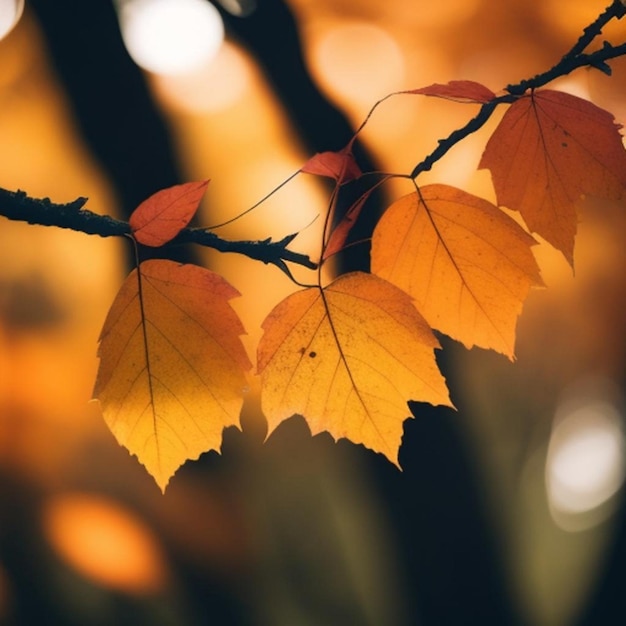 Photo autumn leaves on a tree