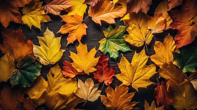 Autumn Leaves Wallpaper with orange and brown colors Generative AI