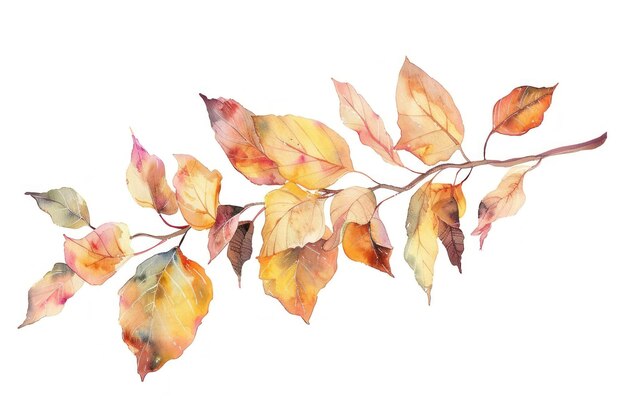 Autumn leaves watercolor illustration