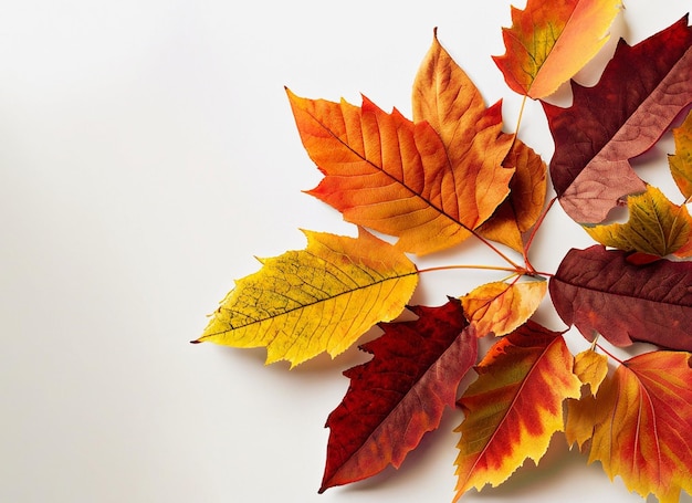 Autumn Leaves On White Background