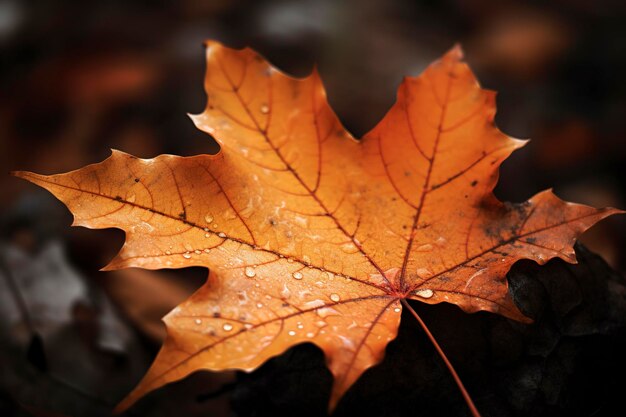 Autumn maple leaves vivid colors AI generative panorama illustration on black background