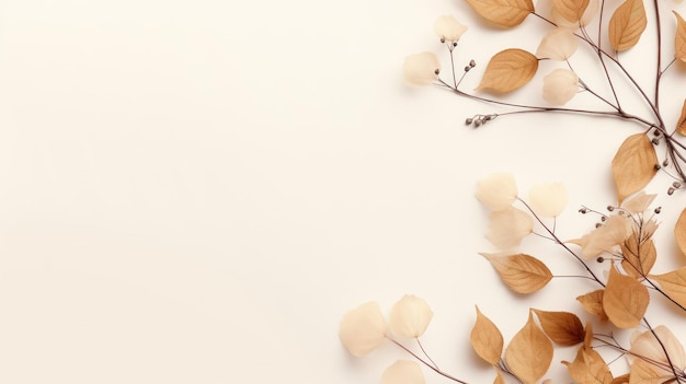 Autumn minimalist beige background