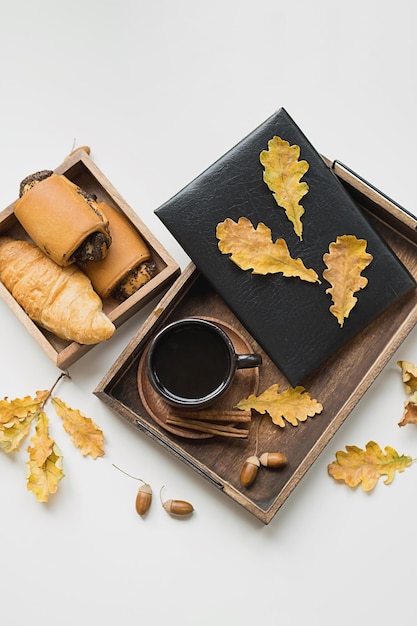 Autumn morning coffee Fall concept