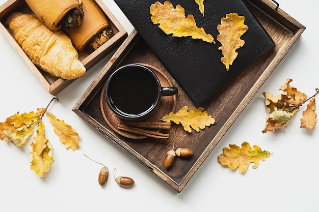 Autumn morning coffee Fall concept