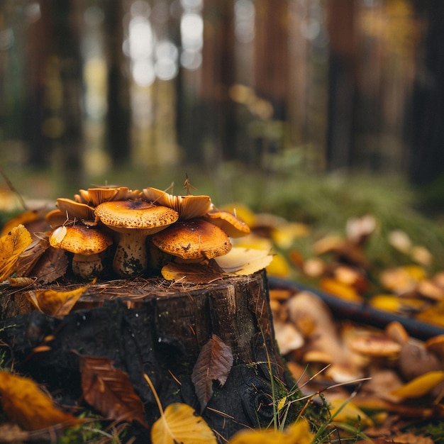 Autumn Mushroom Foraging in Rustic Setting