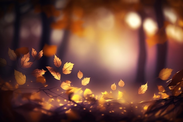 Autumn Nature Background Scene. AI generative.