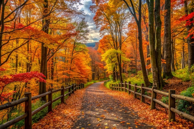 Autumn Nature Trail in the northeast state of New York