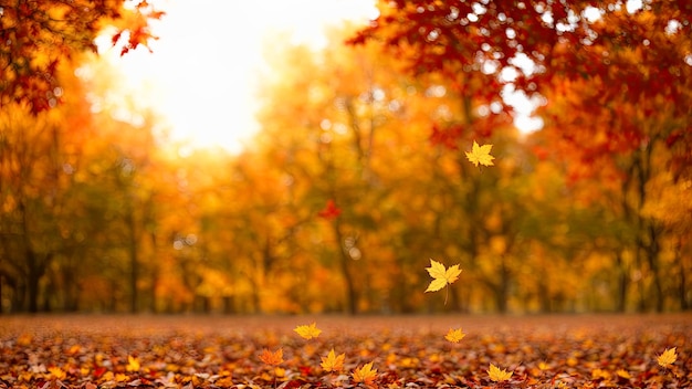 Autumn orange leaves over blurred sky autumn nature background with bokeh Autumn orange leaves over blurred sky autumn nature background with bokeh