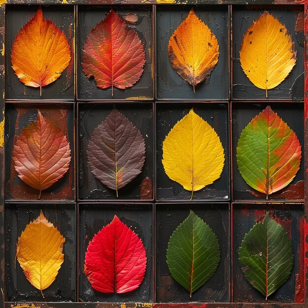 Photo the autumn palette is a charming set of vibrant fall colors