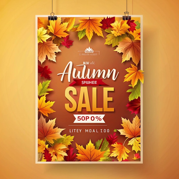 Photo autumn poster design