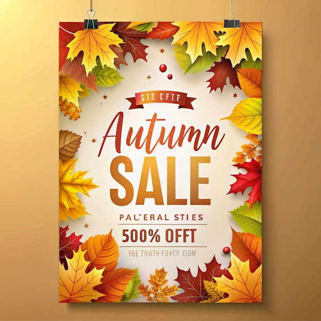 Photo autumn poster design