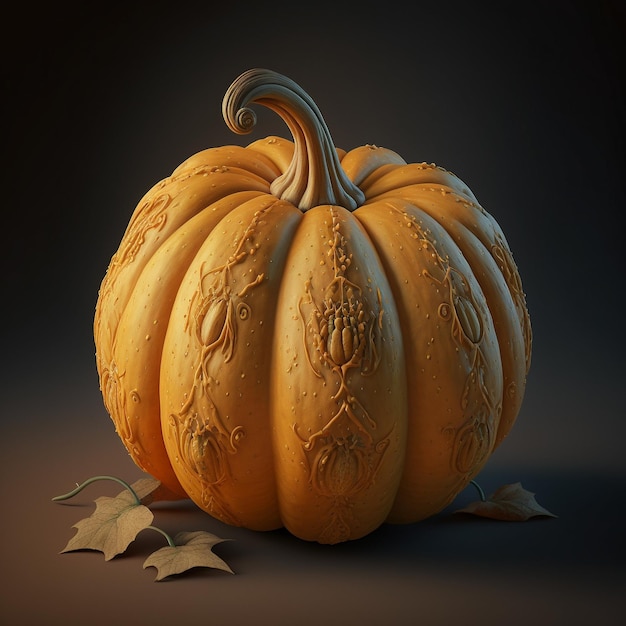 autumn pumpkin render 3d harvest