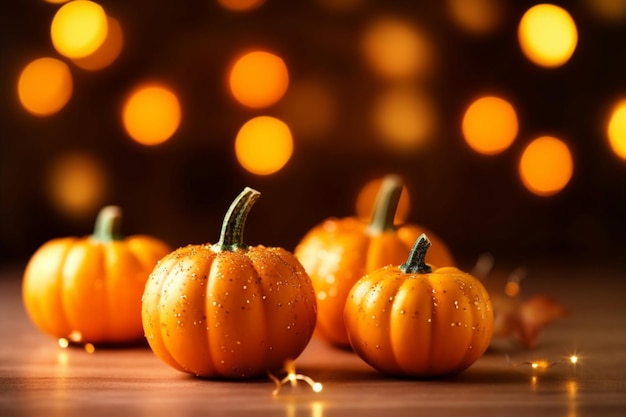 Autumn pumpkins for Halloween bokeh 1