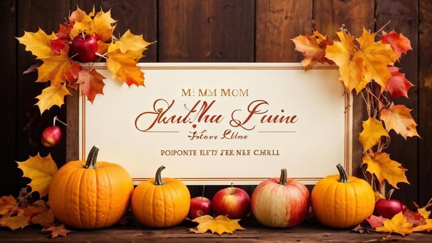 Photo autumn sale banner with festive design