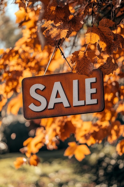 Photo autumn sale sign in cursive