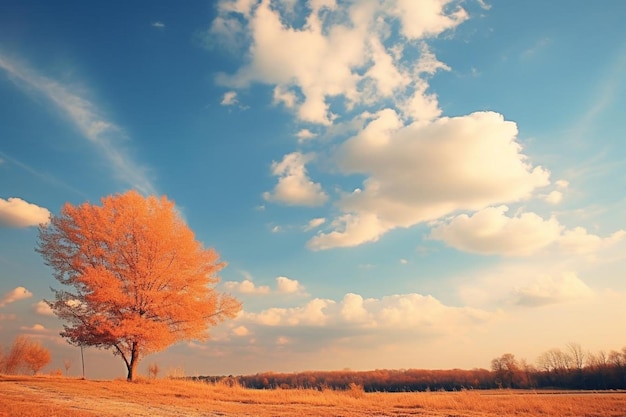 Photo autumn sky background texture autumn background landscape beautiful nature trees