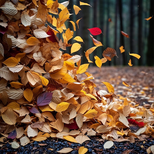 Photo autumn tapestry colorful leaves create a vibrant seasonal ground for social media post size