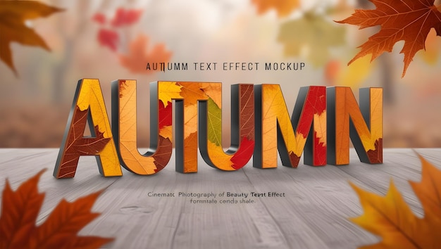 Autumn text effect sale template banner Vector background