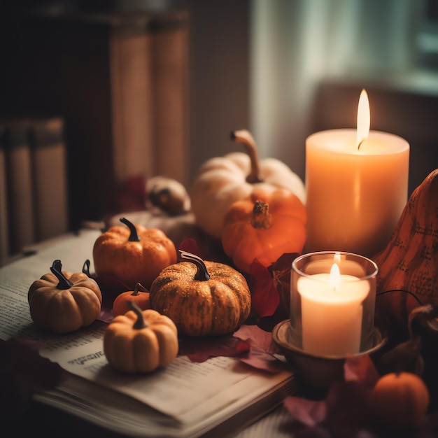 Autumn thanksgiving background with copy space