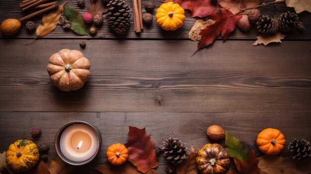 Autumn Thanksgiving Day background Illustration AI Generative